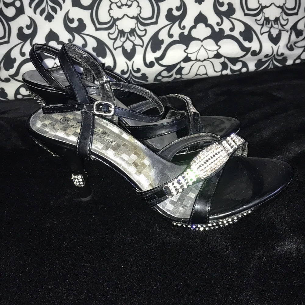Black Glamour Rhinestone Heels